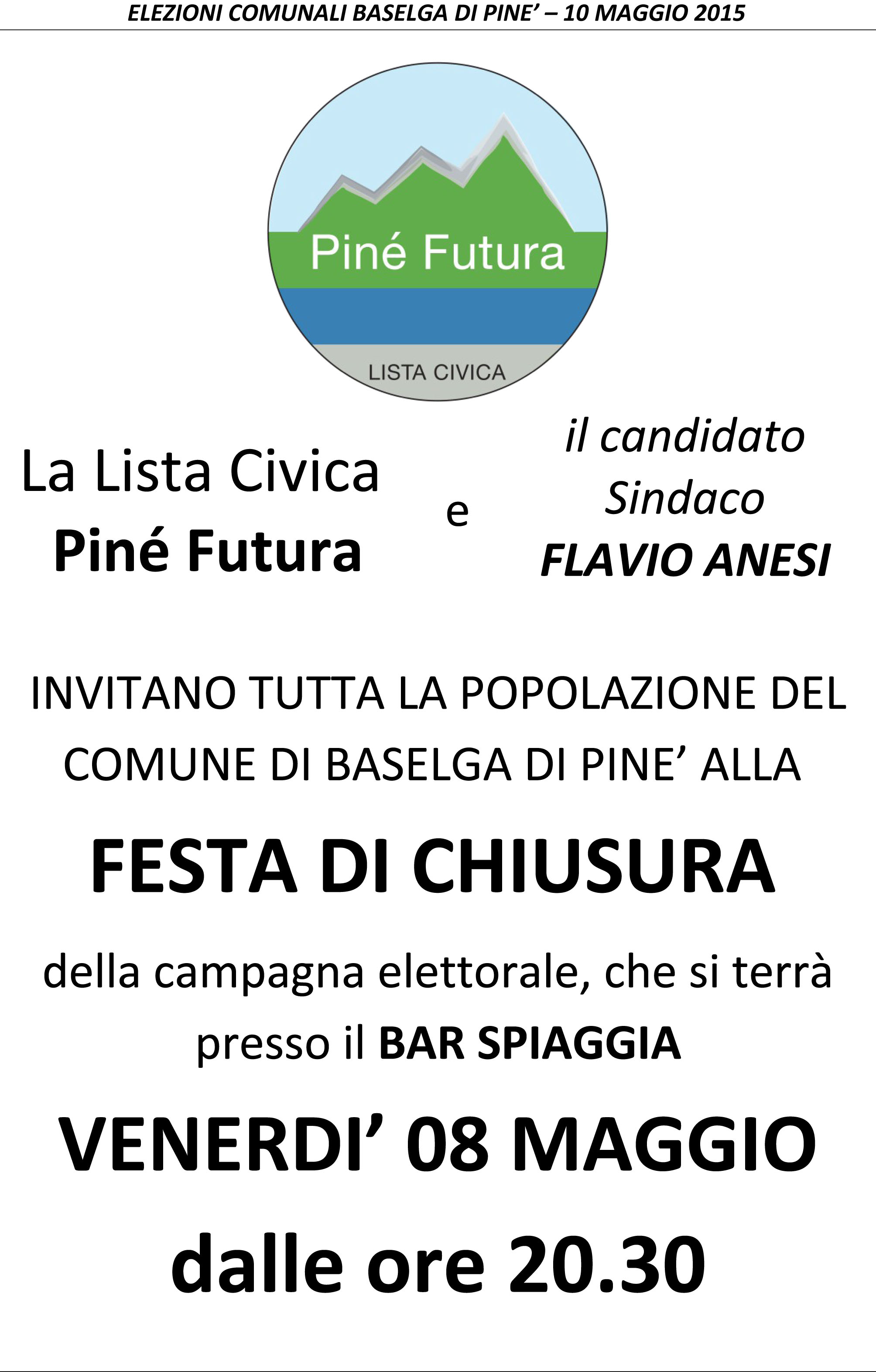 FESTA DI CHIUSURA 08/05/2015 – BAR SPIAGGIA