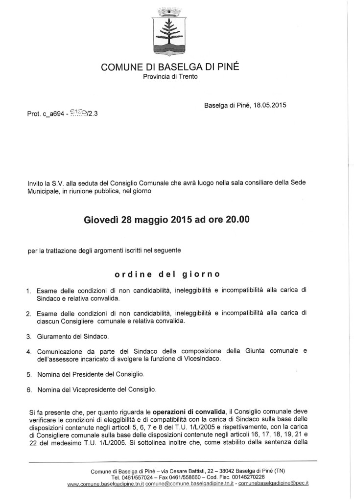 2015-05-18 Convocazione consiglio 28-05-1