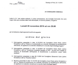 Convocazione consiglio comunale 28/11/2016 ‪