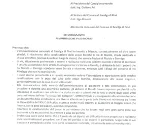 Interrogazione pavimentazione via di Ricaldo