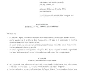 Interrogazione sullo stato delle acque del lago della Serraia e le azioni intraprese