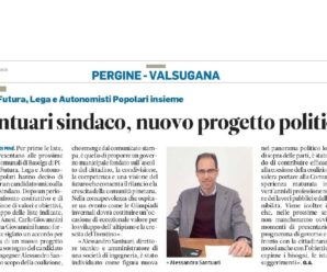 Articolo Trentino 15/02/2020 – Progetto Piné Futura 2020 – Candidato Sindaco Alessandro Santuari