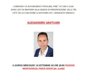 Incontro Montagnaga 16/09/2020 ORE 20.00