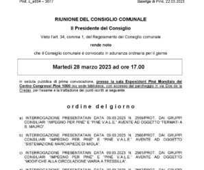 CONVOCAZIONE CONSIGLIO COMUNALE 28/03/2023